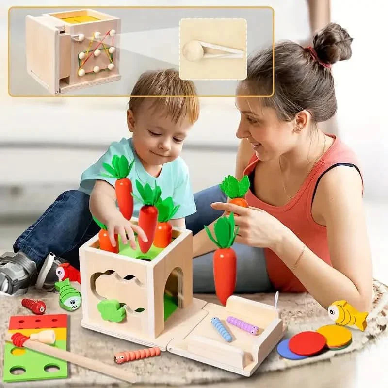 kaufsy | 8-in-1 Montessori Spielbox für Babys - Fördert Entwicklung und Kreativität