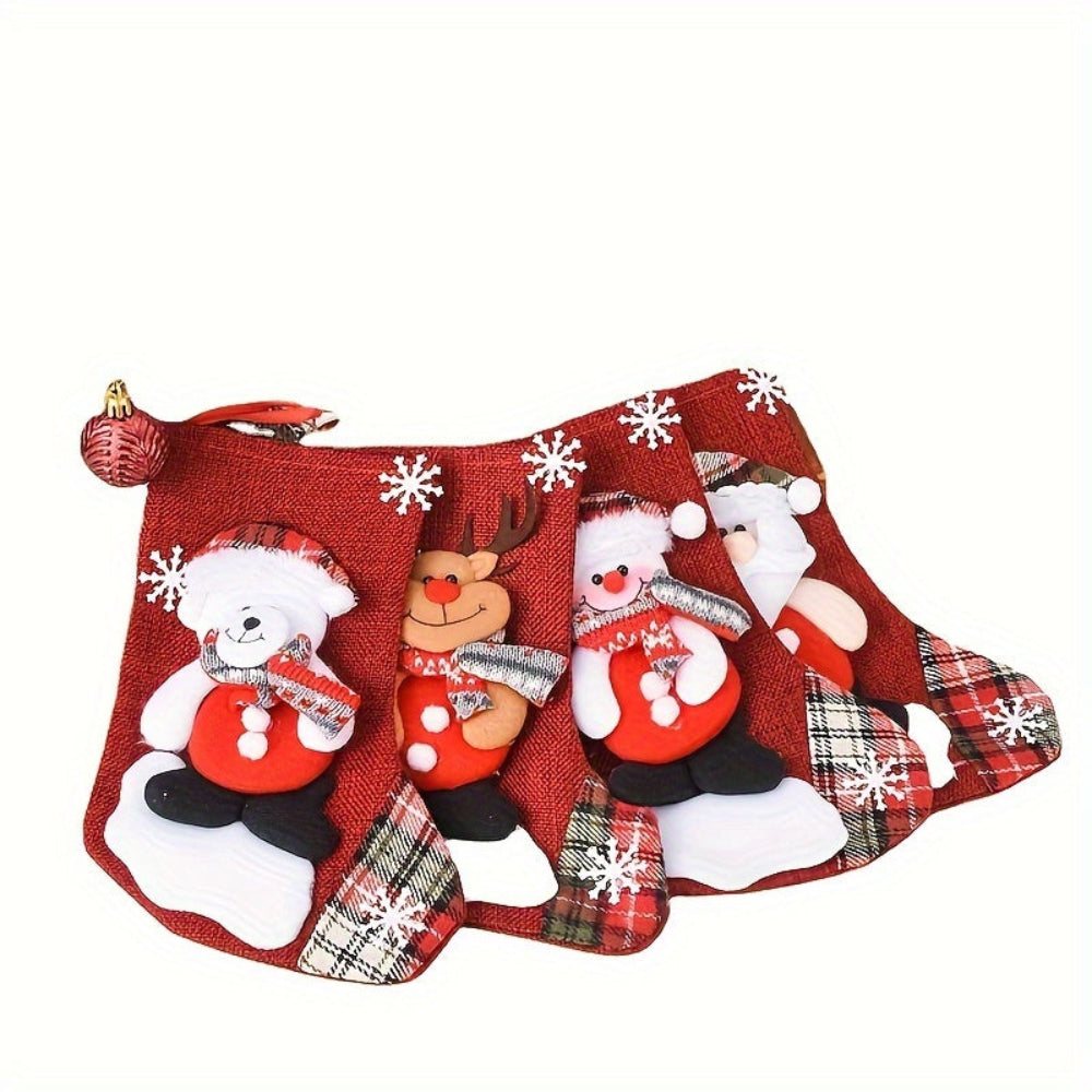 Weihnachtsstrümpfe, Santa Schneemann Rentier Kamin Dekor