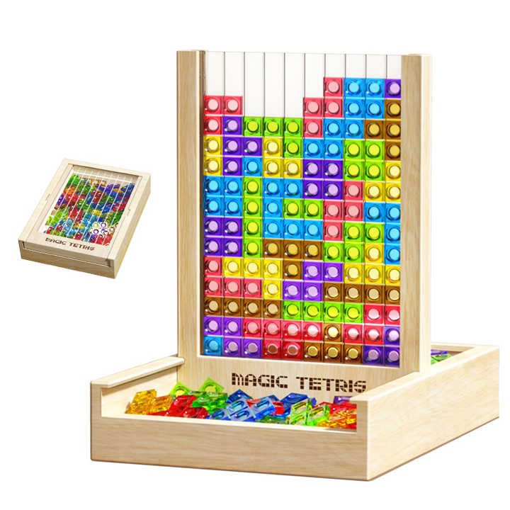 | Holz Tetris Puzzle Magisches Denkspiel