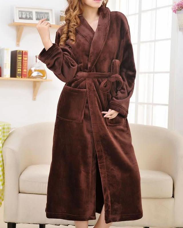 kaufsy | Langer Premium-Fleece-Bademantel für Frauen