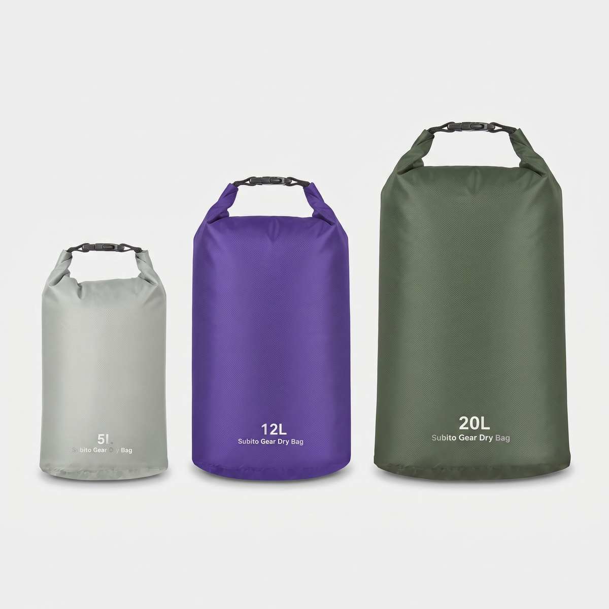 Wasserdichtes Packsack-Set – Rolltop-Trockensäcke für Kajak und Camping