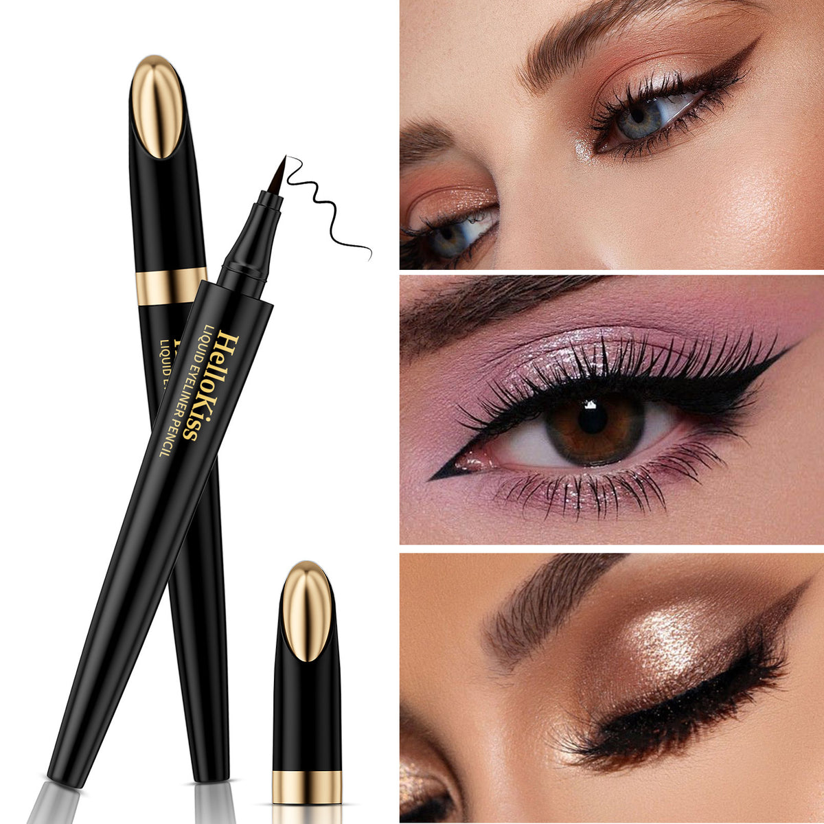Wasserfester flüssiger Eyeliner, Schwarz oder Braun