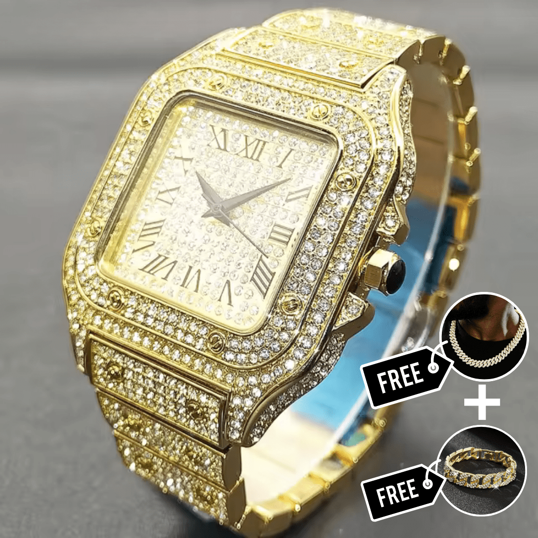 | VVS Diamantbesetzte Santos Uhr – Hochwertige Luxus-Armbanduhr