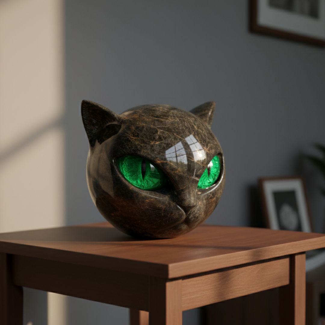 Mystica – Die schwarze Wächterkatze aus Stein