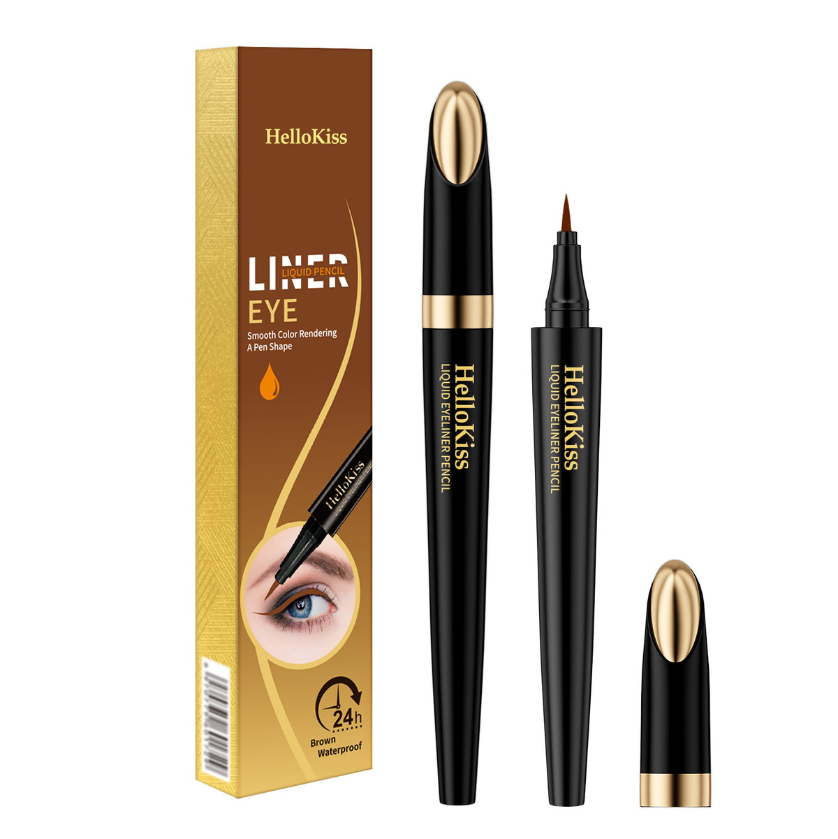 Wasserfester flüssiger Eyeliner, Schwarz oder Braun