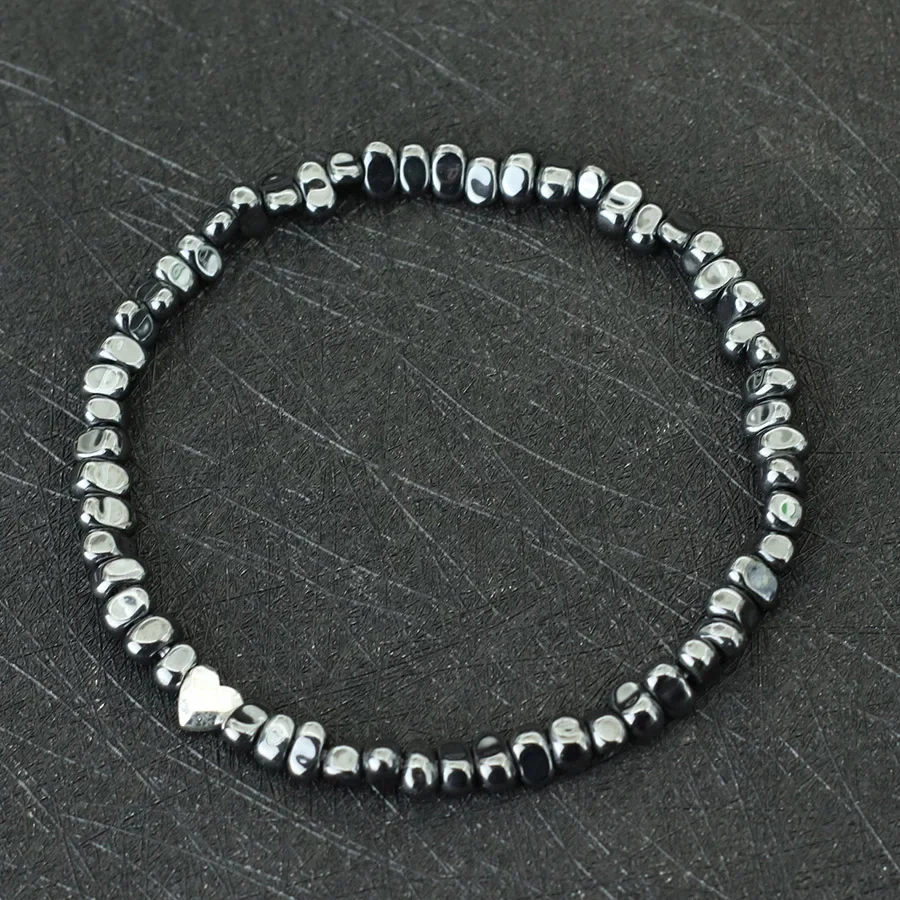 Perlenarmband Schwarz-Grau für Damen, minimalistisches Vintage-Armband