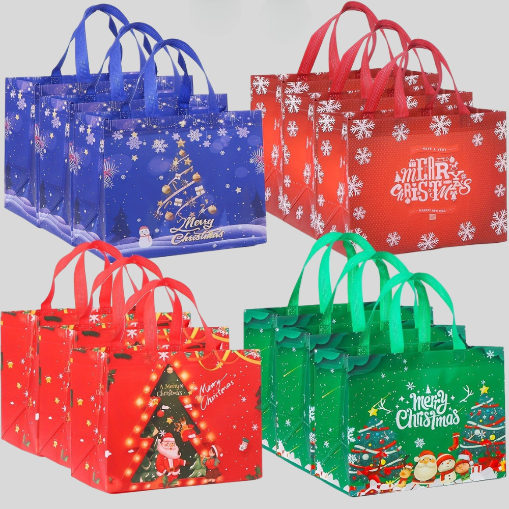 Weihnachtstaschen wiederverwendbar, große Tote für Geschenke