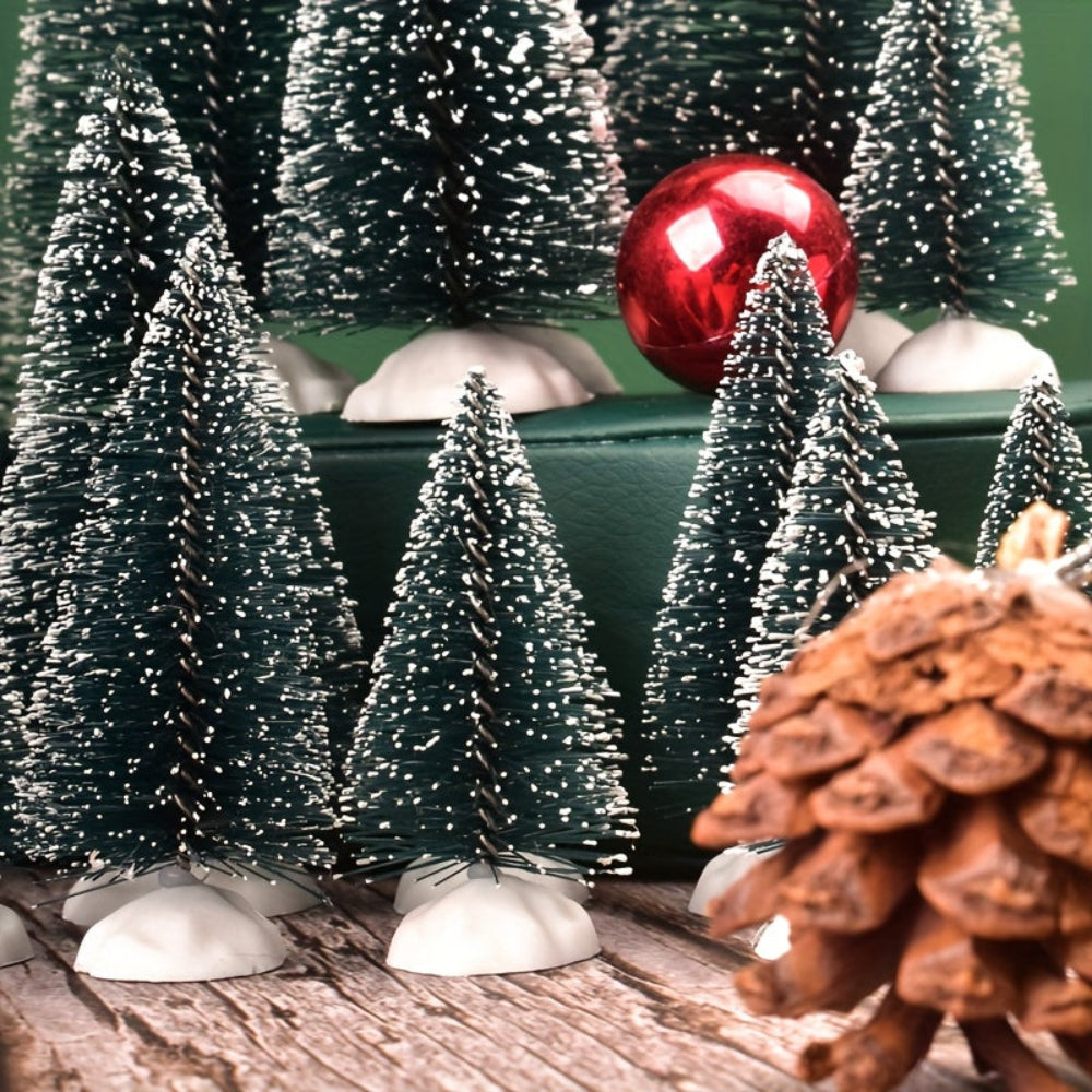 Mini Weihnachtsbaum Set, Tannenbaum Schnee Tischdekoration
