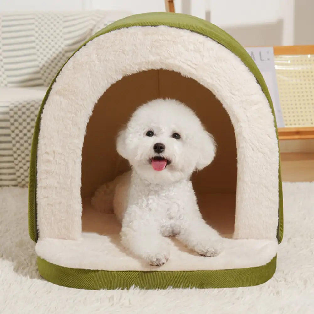 Gemütliche Höhlen-Bett für Katzen & Hunde, Plüsch, tiefes Schlafen