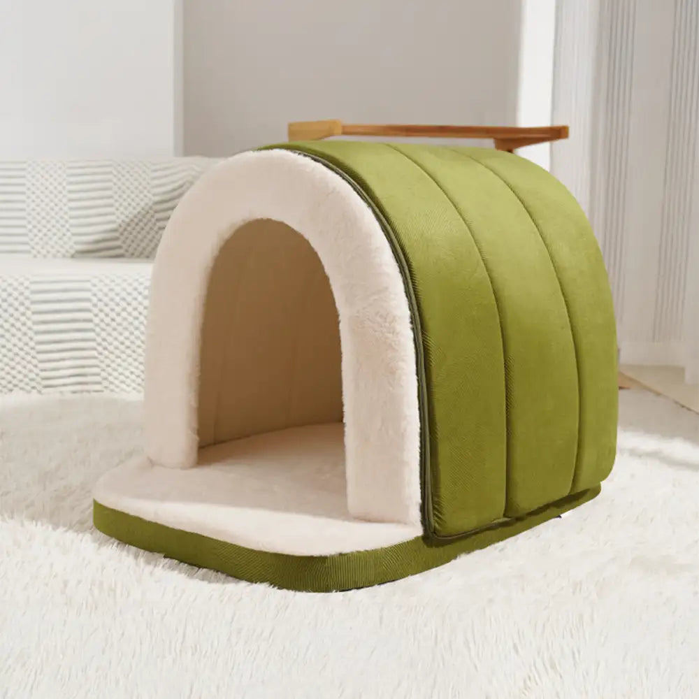 Gemütliche Höhlen-Bett für Katzen & Hunde, Plüsch, tiefes Schlafen