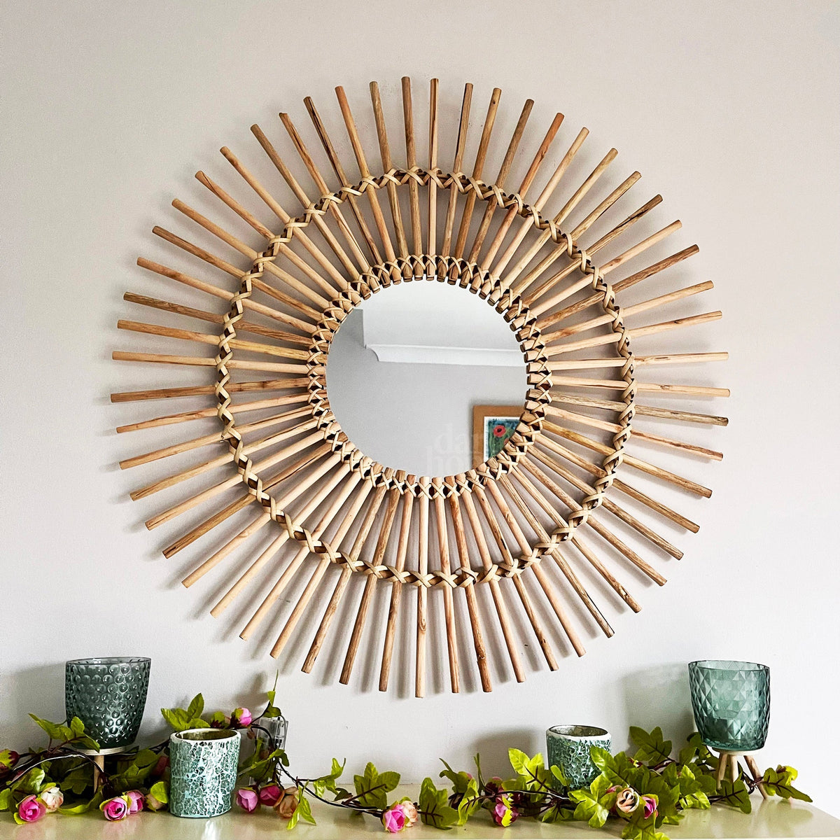 | Natural Rattan Mirror 80cm