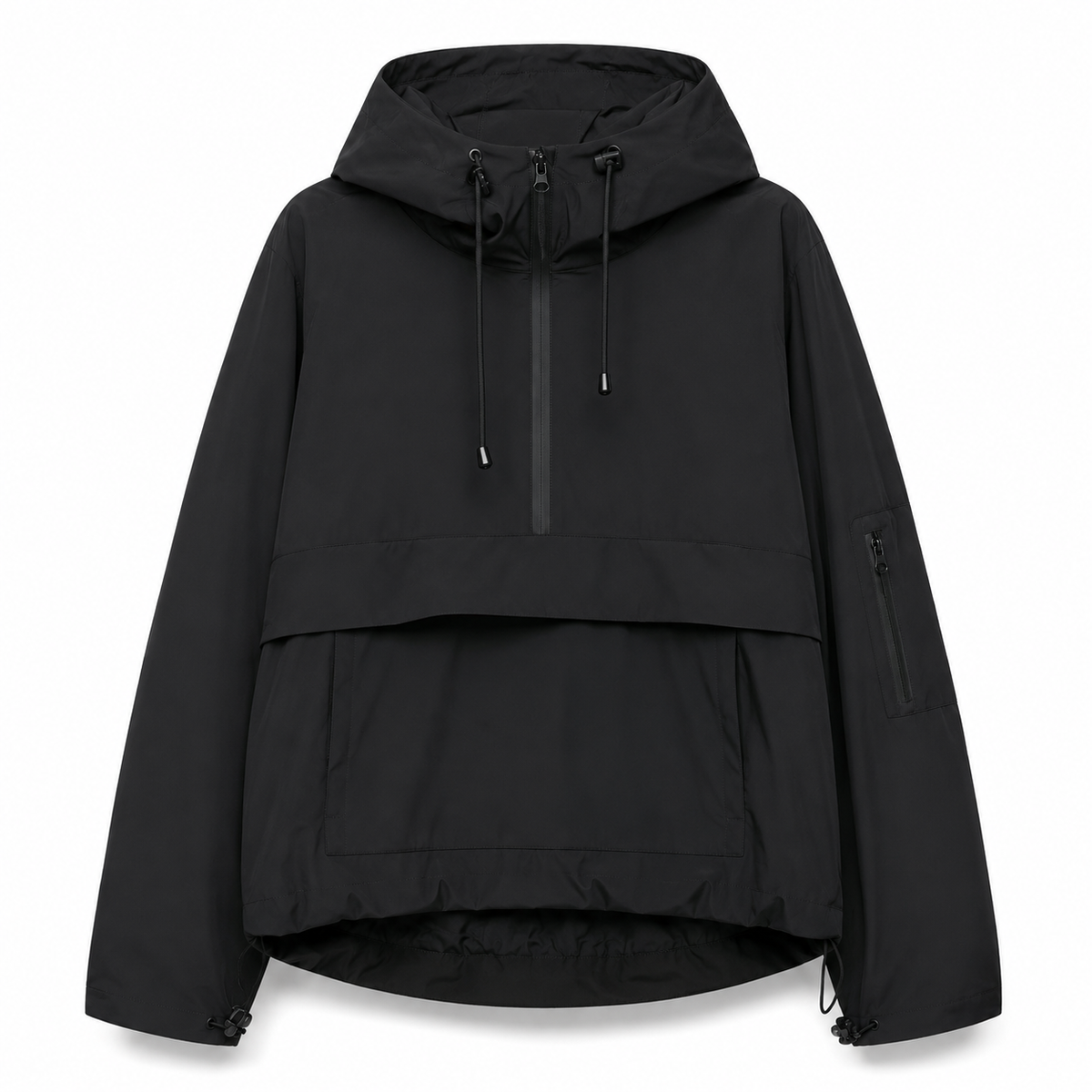 Wasserdichter Allwetter-Mantel mit Kapuze & Fronttasche – StormShield Parka