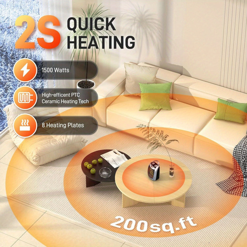 Tragbarer Elektroheizer, verstellbarer Thermostat, Indoor Nutzung