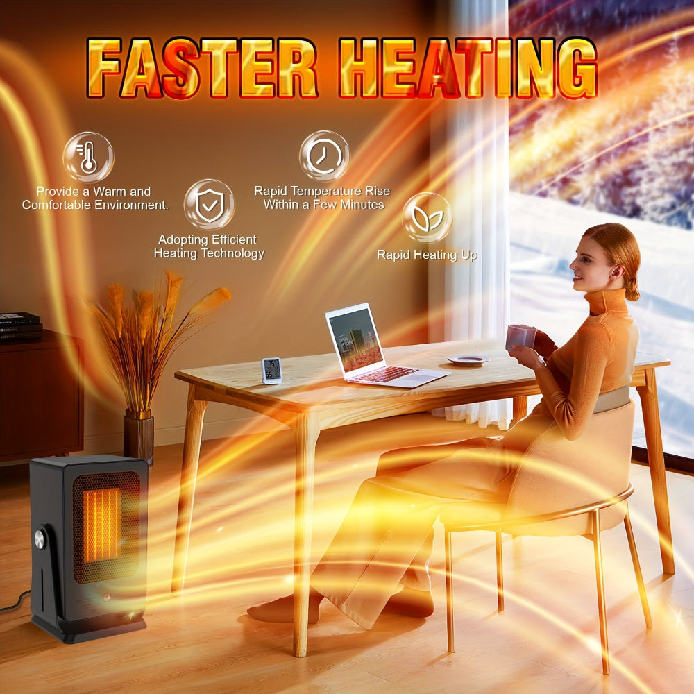 Tragbarer Elektroheizer mit verstellbarem Thermostat, kompakt