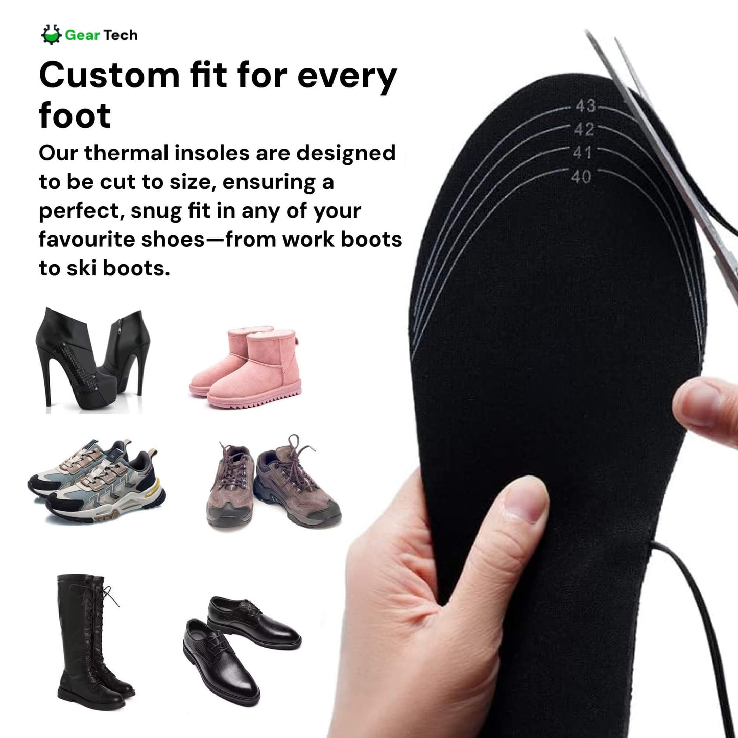 kaufsy | Wiederaufladbare beheizte Einlegesohlen UK – Beste thermische Schuh-Einlagen für Stiefel, Arbeitsstiefel und täglichen Winterkomfort