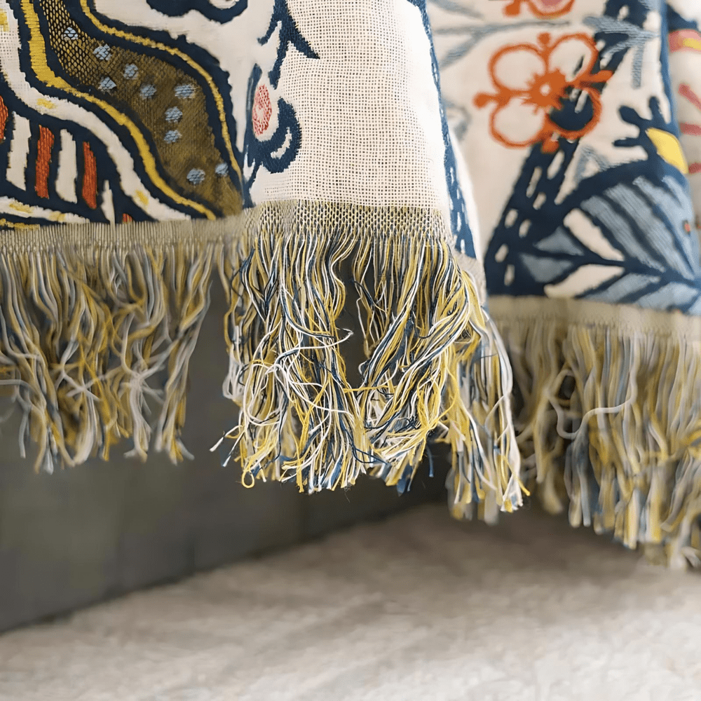 kaufsy | Rustikales Baumwoll-Kissen mit floralem Muster, umkehrbares Design