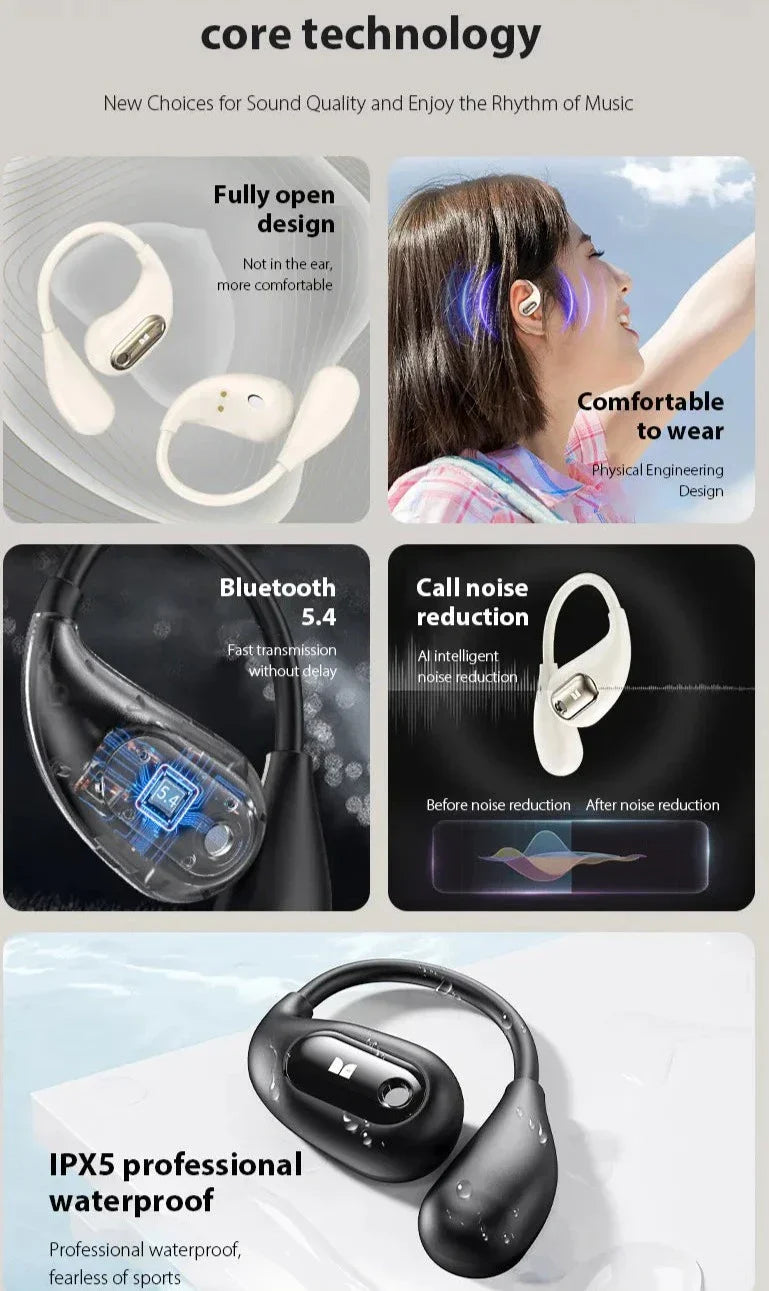 kaufsy | Knochenleitung Bluetooth Touch-Control Kopfhörer
