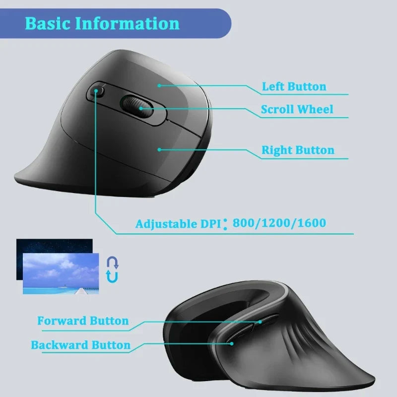kaufsy | Ergonomische drahtlose vertikale Maus