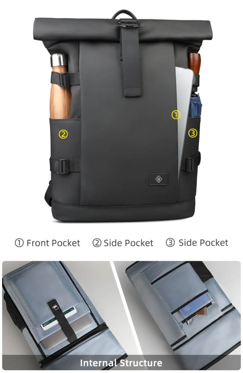 kaufsy | Erweiterbarer Outdoor-Rucksack mit großem Volumen & Laptopfach