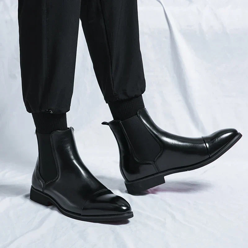 | Hochwertige Leder Chelsea Stiefel für Herren