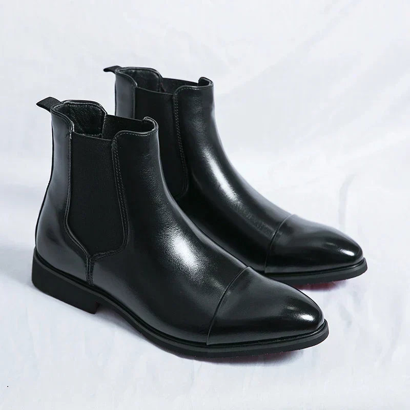 | Hochwertige Leder Chelsea Stiefel für Herren
