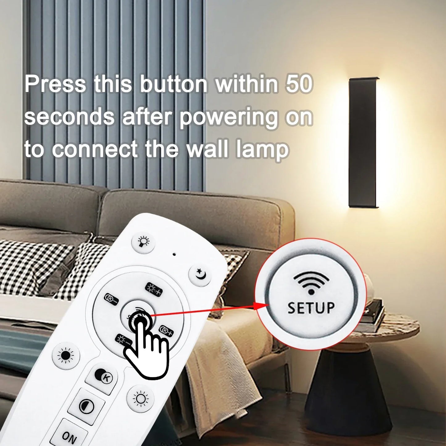 kaufsy | Moderne LED-Wandleuchte – 16W dimmbare Wandlampe mit Fernbedienung, Auf- und Ablichtung für Schlafzimmer, Wohnzimmer und Flur