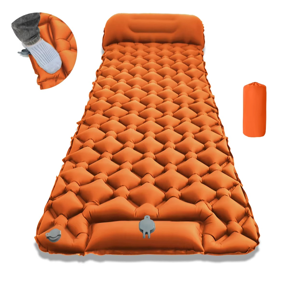 kaufsy | Ultra-Comfort Luftmatratze für Camping mit integriertem Kopfkissen und Pumpe