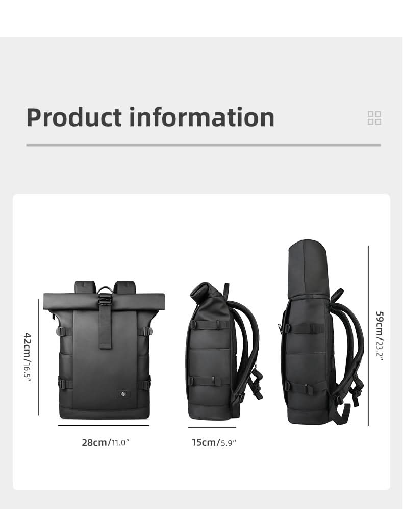 kaufsy | Erweiterbarer Outdoor-Rucksack mit großem Volumen & Laptopfach
