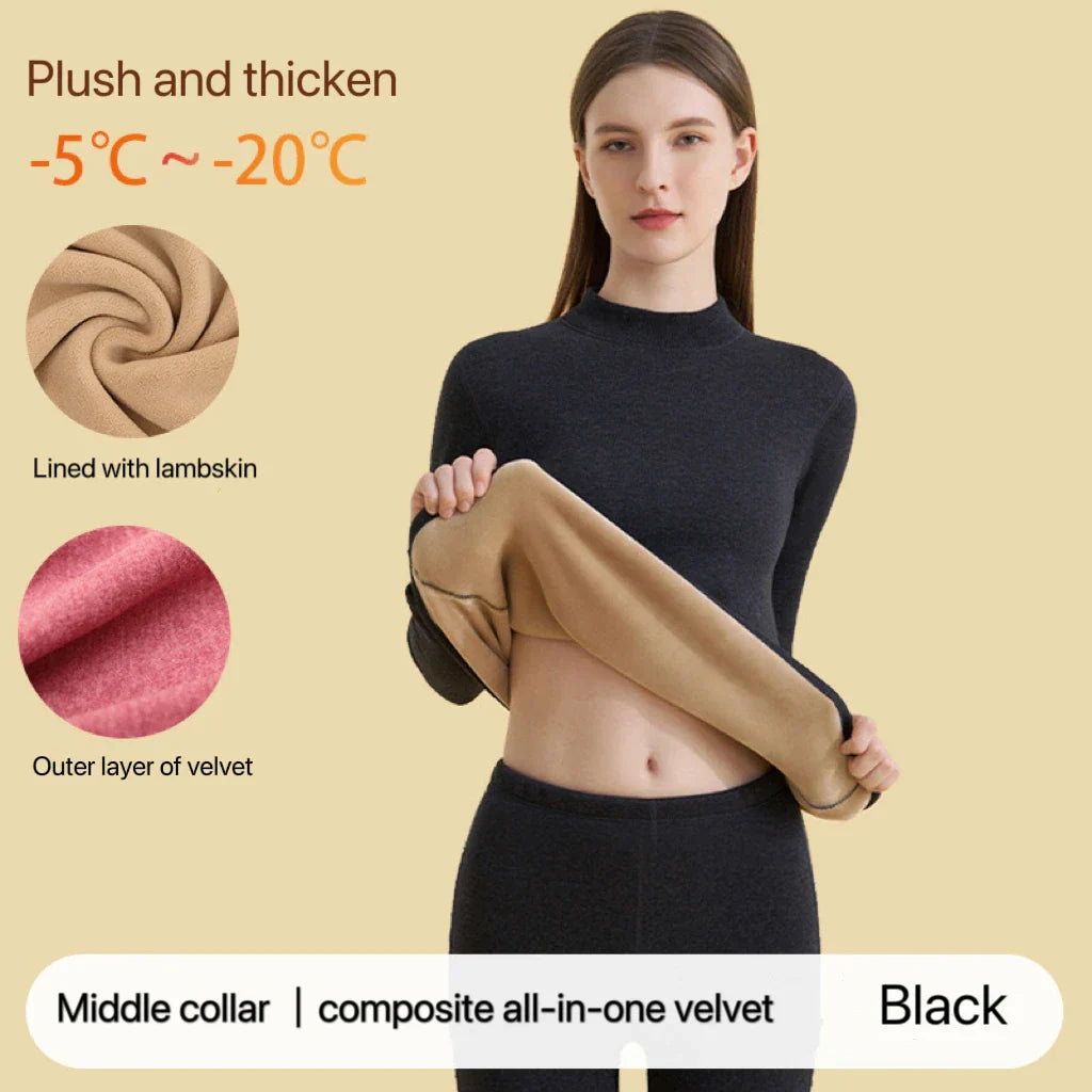 HeatLoom – Damen Thermounterwäsche Set nahtlos & extra dick für Winter