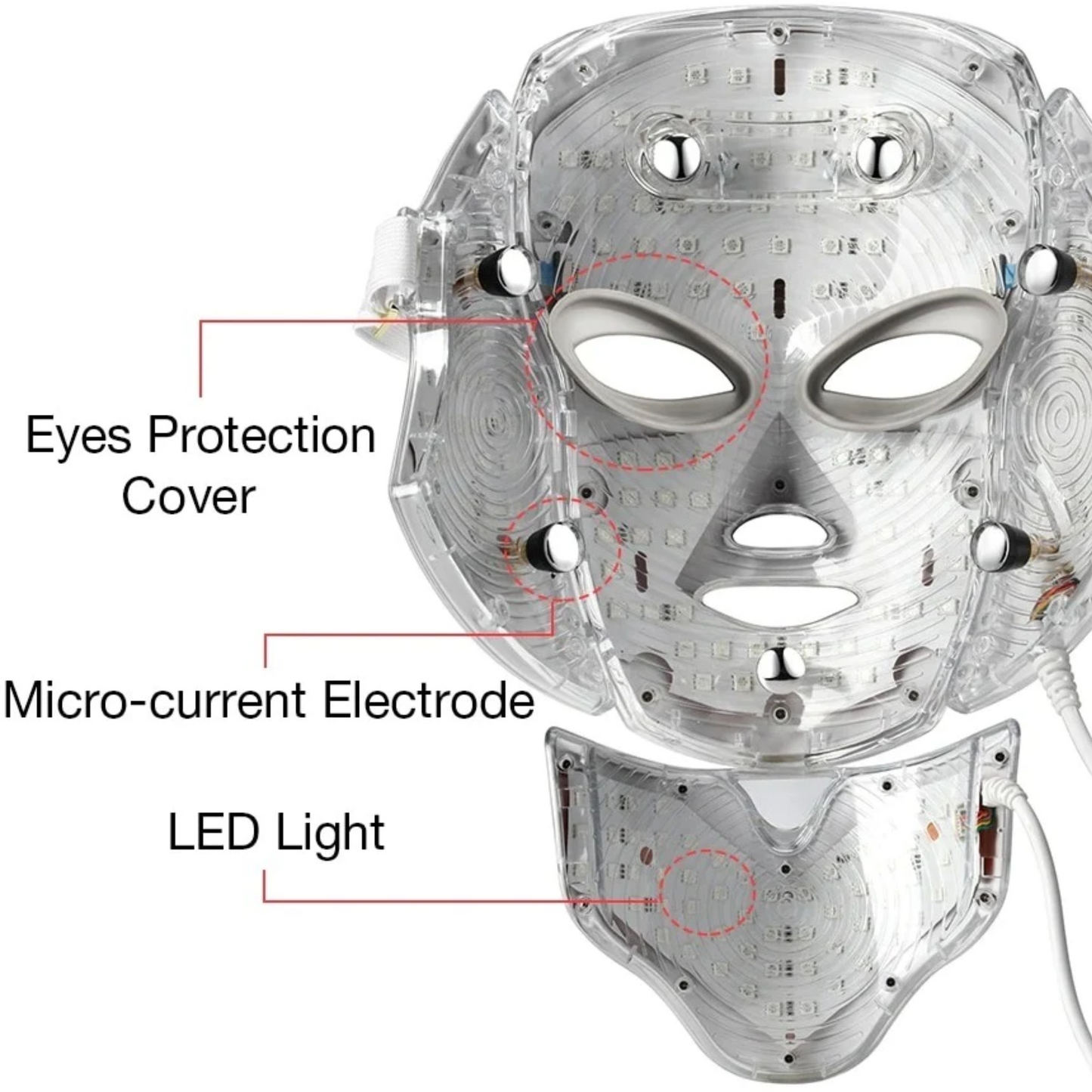 kaufsy | 7 Farben LED Photon Lichttherapie Maske - Gesichts- und Halsbehandlung