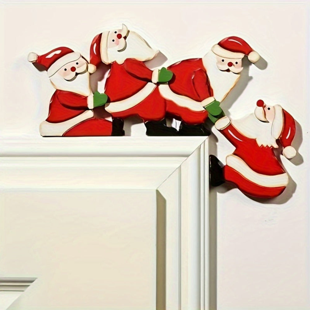 Wandkunst Weihnachten, Santa Rentier Türrahmen festlich