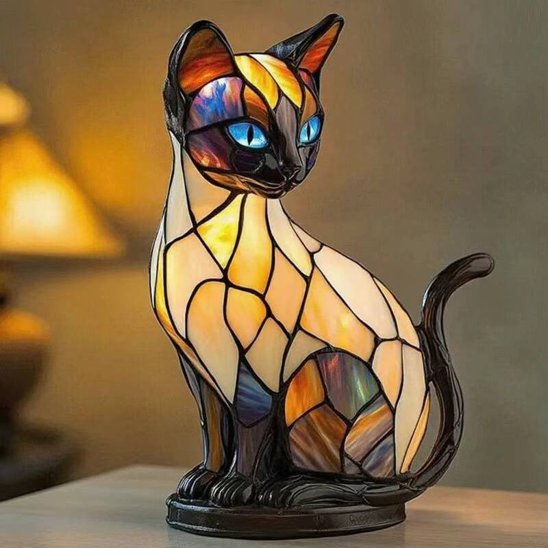 Luna Leuchtkatze – handgefertigte Lampe, die Herzen erstrahlen lässt