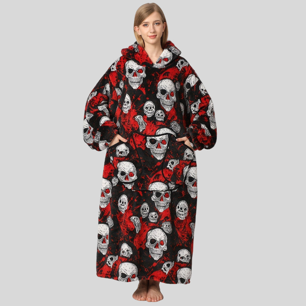 Damen Oversized Hoodie-Decke, warm, gemütlich, Weihnachtsoutfit