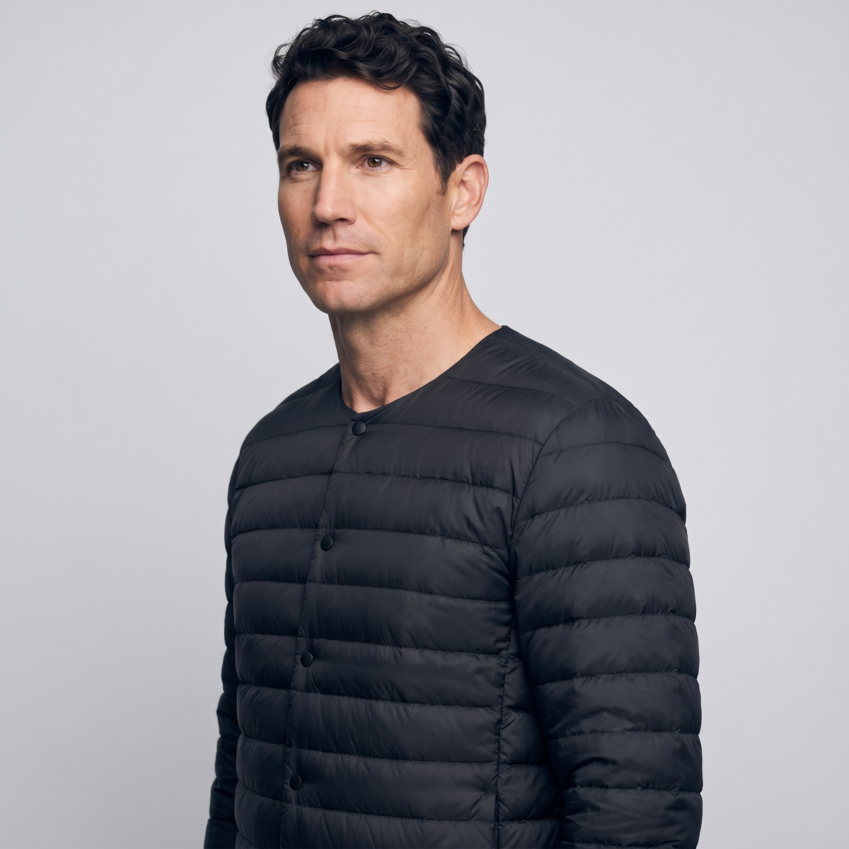 Herren Daunenjacke wandelbar – V-Ausschnitt, gesteppt, leicht