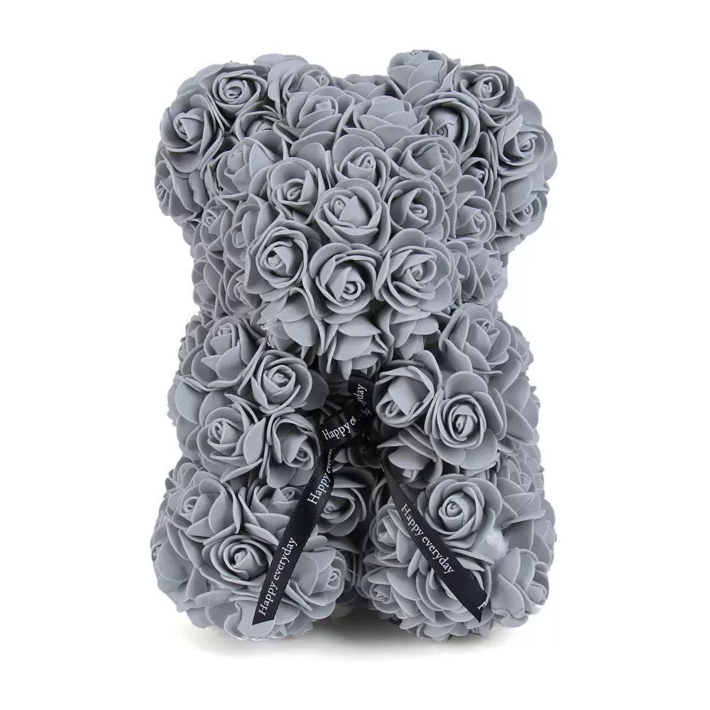 Rosenbär als Valentinsgeschenk, Kunstblumen-Bär in vielen Farben