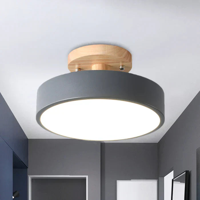LumoNord – Skandinavische LED-Deckenleuchte Holz & Metall 39W