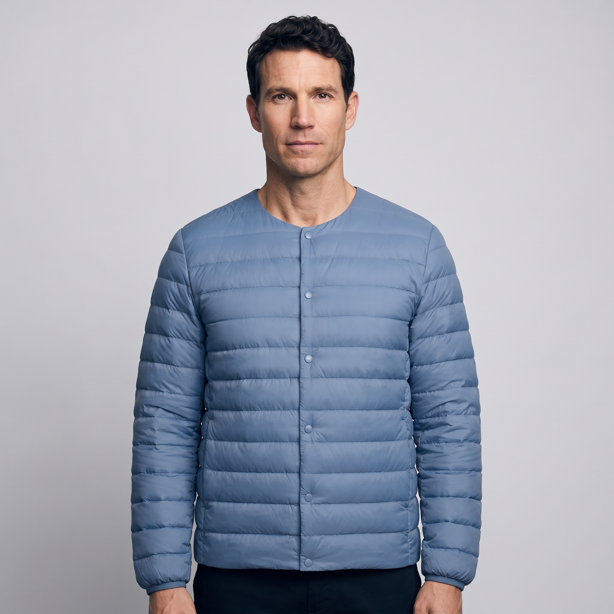 Herren Daunenjacke wandelbar – V-Ausschnitt, gesteppt, leicht