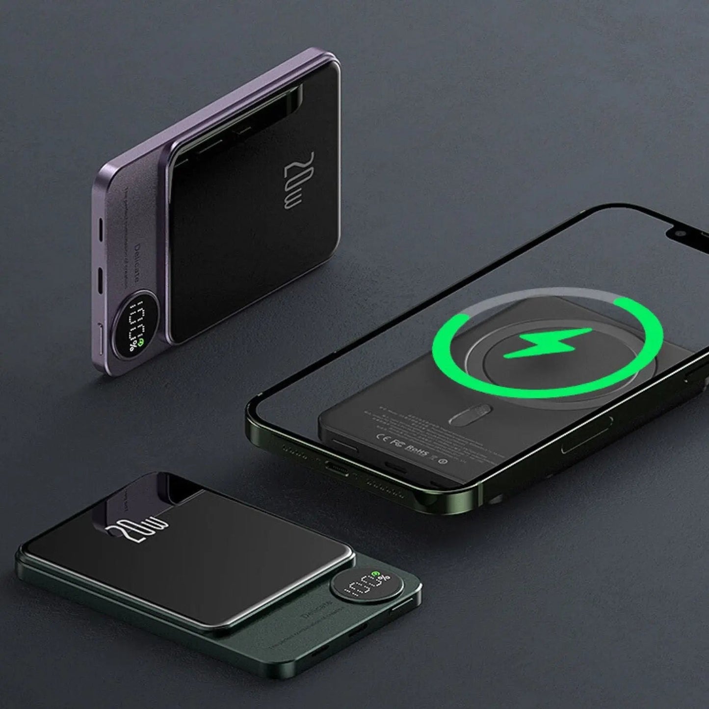 Powerbank Slim, kabelloses Magnet-Ladegerät, tragbar