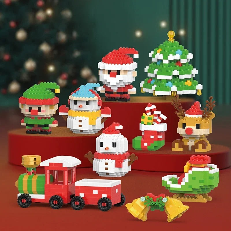 Weihnachts-Bausteine Set, kreative Baufiguren für Kinder