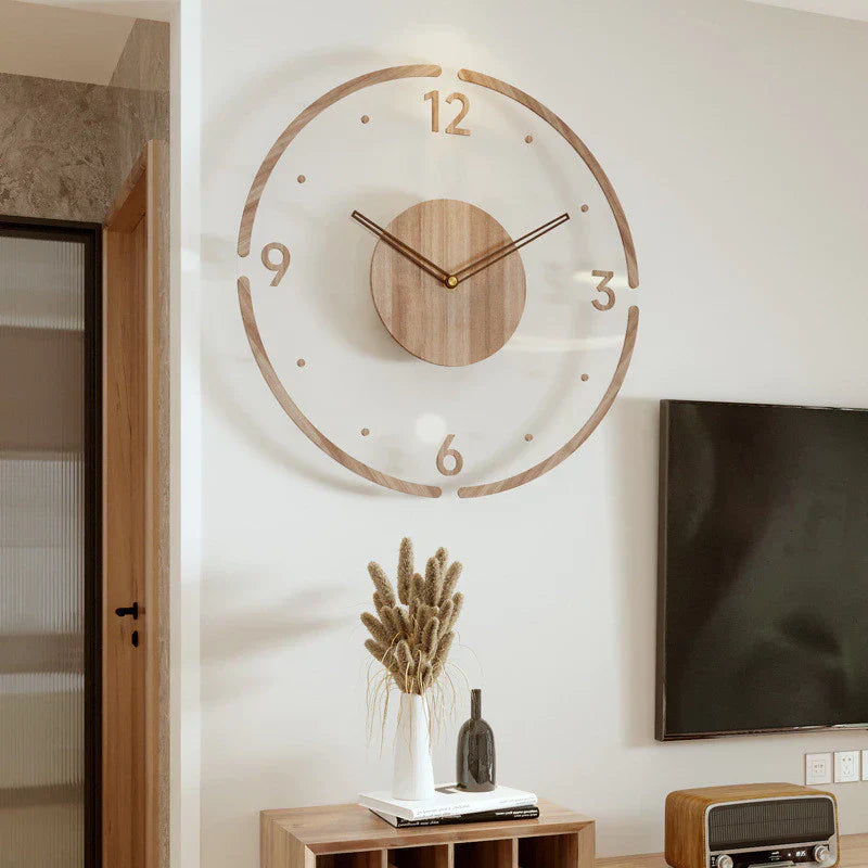 Nordora – Nordische Wanduhr aus Holz, lautloses Design